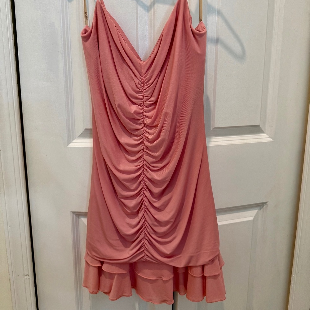 Pink Mini Dress with ruching.  Never worn